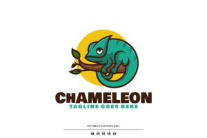 Banner image of Premium Chameleon Mascot Cartoon Logo  Free Download
