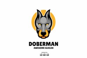 Banner image of Premium Doberman Head Mascot Design Logo  Free Download
