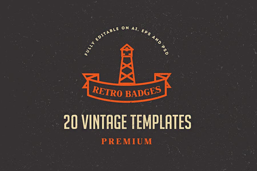 Premium 20 Vintage Logos & Badges  Free Download