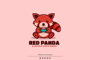 Banner image of Premium Red Panda Mascot Cartoon Logo  Free Download