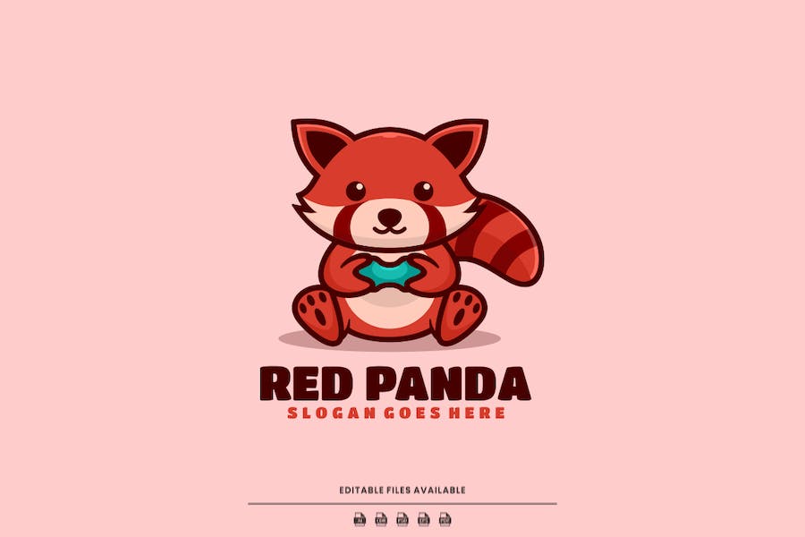 Premium Red Panda Mascot Cartoon Logo  Free Download