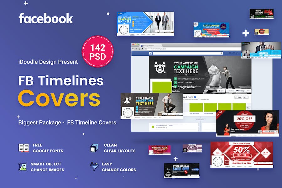 Premium Facebook Timeline Covers – 142 PSD  Free Download