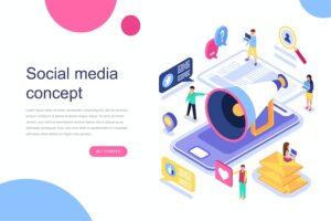 Banner image of Premium Social Media Isometric Concept  Free Download