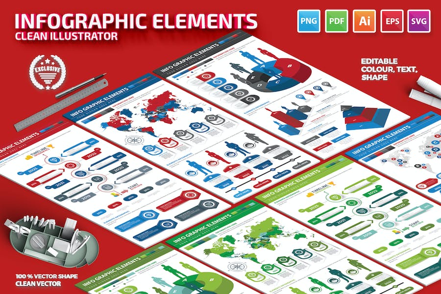 Premium Infographics Elements Design  Free Download