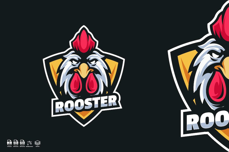 Premium Head Rooster Mascot Logo Designs  Free Download