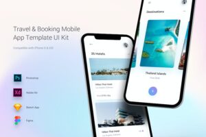 Banner image of Premium Travel Booking Mobile App Template UI Kit  Free Download