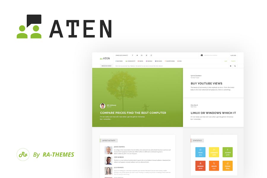 Premium Aten Intranet Community PSD Template  Free Download