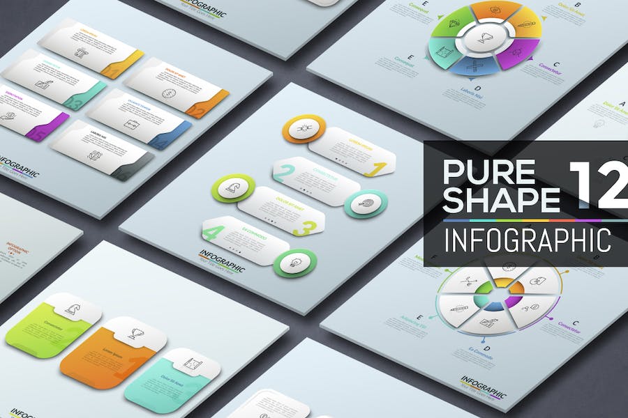 Premium Pure Shape Infographic Part 12  Free Download