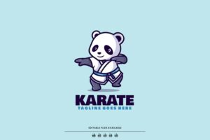 Banner image of Premium Karate Mascot Cartoon Logo  Free Download