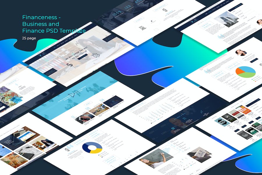 Premium Financeness Business and Finance PSD Template  Free Download