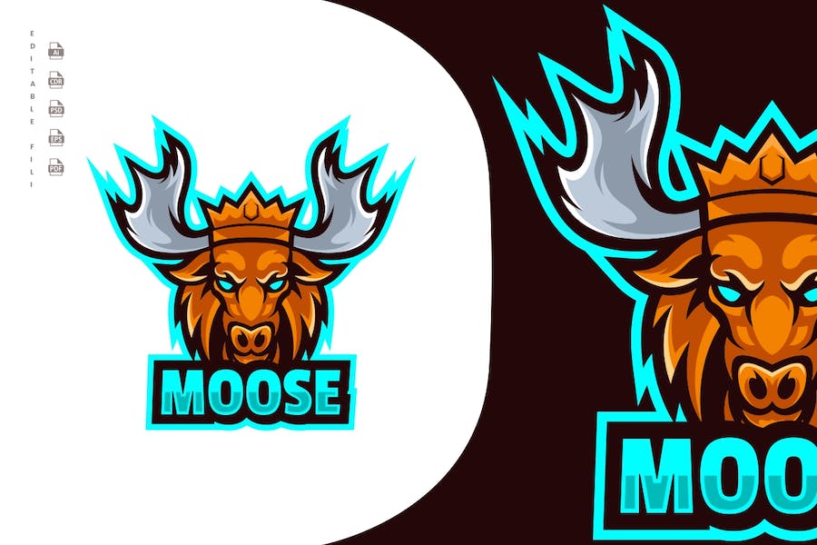 Premium Moose Mascot Logo Design  Free Download