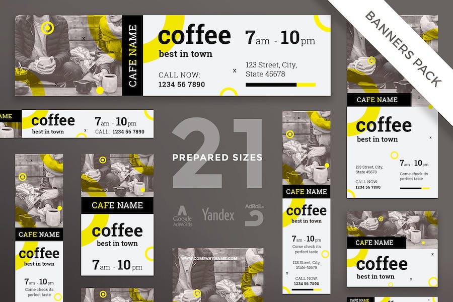 Premium Coffee Shop Banner Pack Template  Free Download