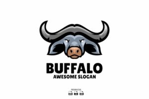 Banner image of Premium Buffalo Head Mascot Design Logo  Free Download