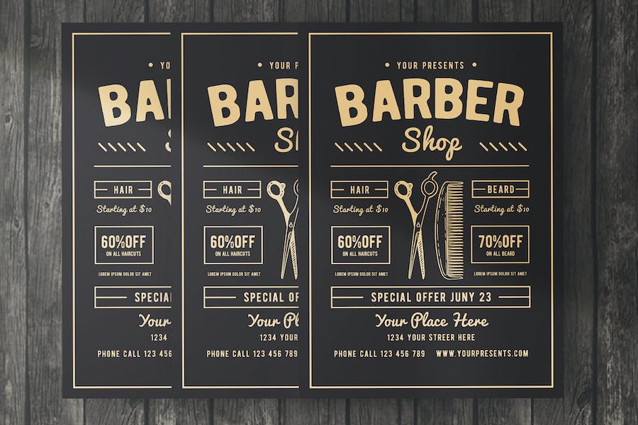 Premium Barber Shop Flyer  Free Download