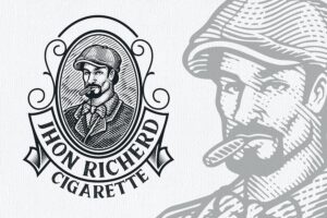 Banner image of Premium Cigarette Vintage Engraving Logo Template  Free Download