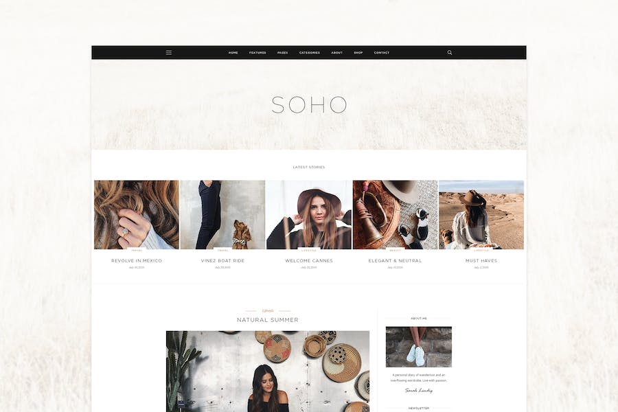 Premium Soho Blog Theme  Free Download
