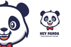 Banner image of Premium Cute Panda Mascot Logo Character  Free Download