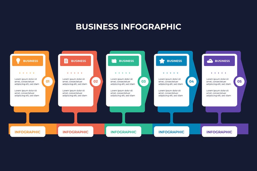 Premium Business Steps Infographic Illustration Design  Free Download