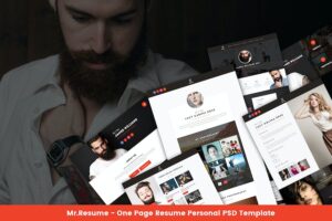 Banner image of Premium MR Resume - One Page Resume Personal PSD Template  Free Download