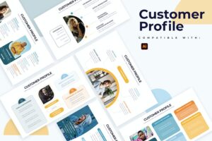 Banner image of Premium Business Customer Profile Illustrator Infographics  Free Download