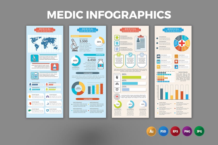 Premium Medic Infographics Design  Free Download