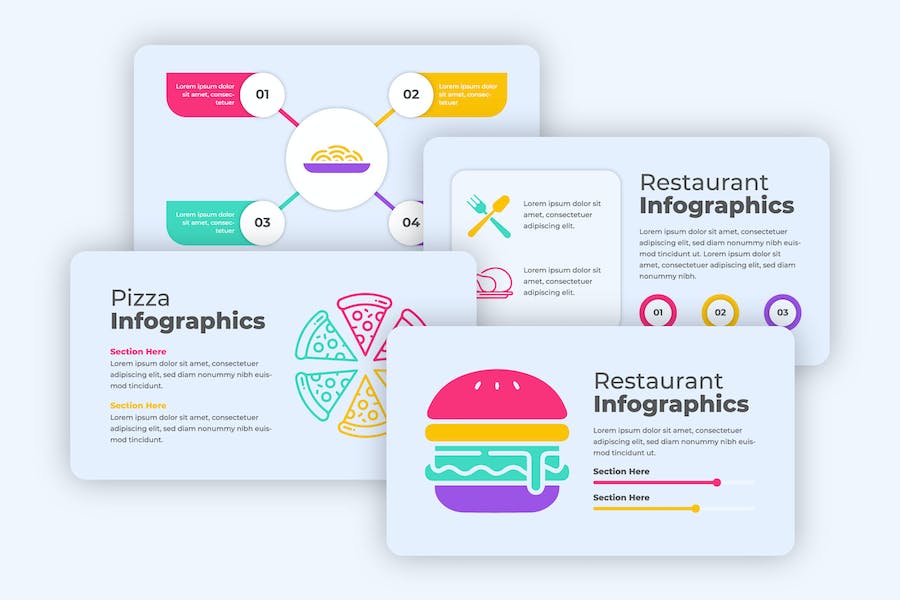 Premium Restaurant Infographics  Free Download
