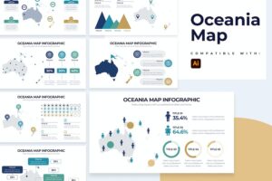 Banner image of Premium Education Oceania Map Illustrator Infographics  Free Download