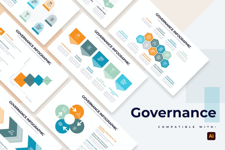 Premium Business Governance Illustrator Infographics  Free Download