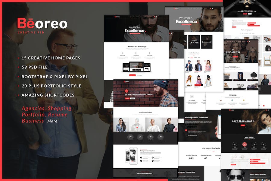 Premium Beoreo Multi-Purpose PSD Template  Free Download