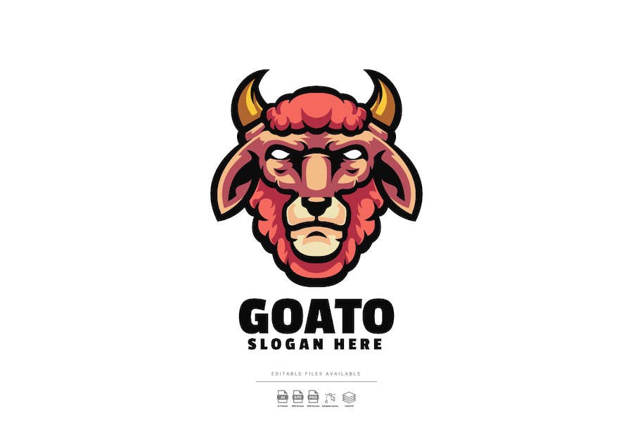 Premium Goat Mascot Logo  Free Download