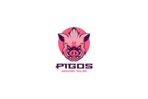 Banner image of Premium Pigos Mascot Cartoon Logo  Free Download