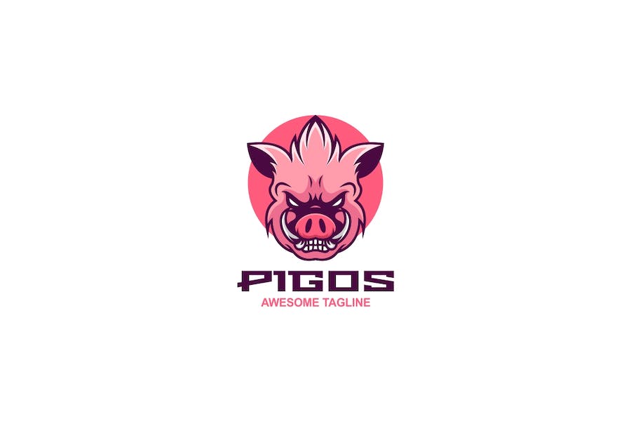 Premium Pigos Mascot Cartoon Logo  Free Download