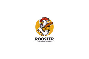 Premium Rooster Mascot Cartoon Logo Free Download