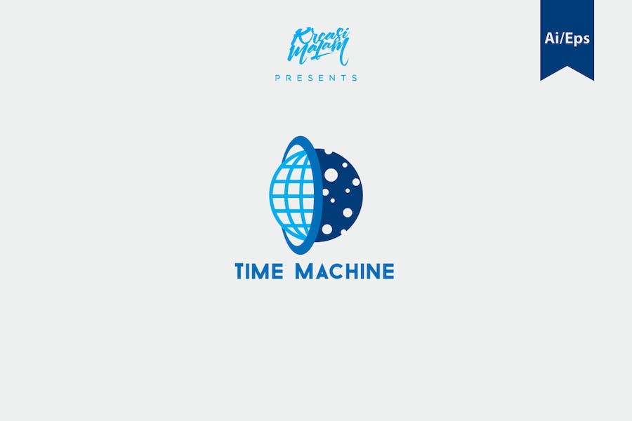 Premium Time Machine Logo Template  Free Download