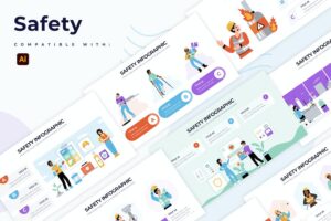 Banner image of Premium Business Safety Illustrator Infographics  Free Download