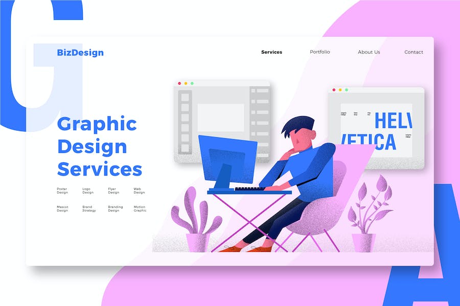Premium Graphic Design Banner and Landing Page  Free Download