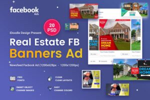 Banner image of Premium Facebook Real Estate Banners Ads - 20 PSD  Free Download
