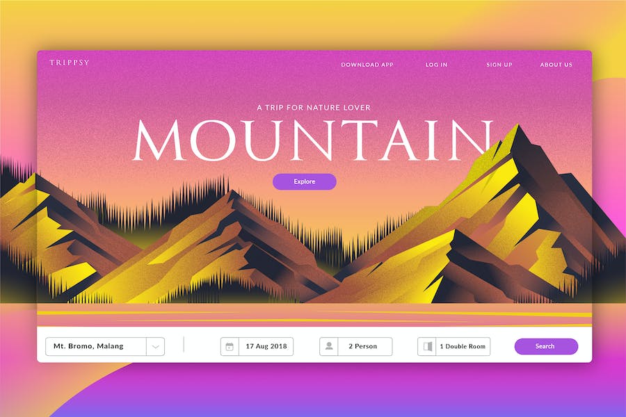 Premium Mountain Travel Banner Landing Page  Free Download