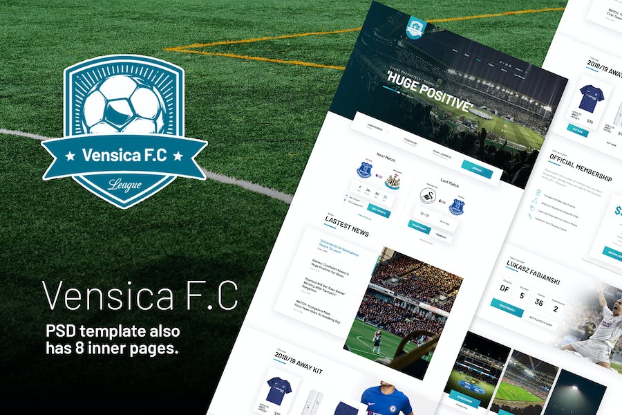 Premium Vensica FC Football Club Creative PSD Template  Free Download