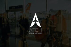 Banner image of Premium Ateh Negative Space Plane Logo  Free Download