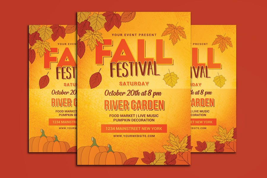 Premium Fall Festival Flyer  Free Download