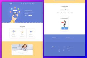 Banner image of Premium Knock App Landing Page PSD Template  Free Download