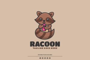 Banner image of Premium Raccoon Mascot Cartoon Logo  Free Download
