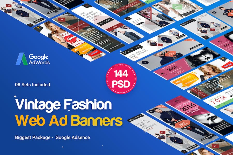 Premium Fashion Banner Ads – 144 PSD – 08 Sets  Free Download