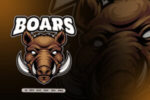 Banner image of Premium Boar Mascot Logo For Gaming and Sports Logo  Free Download