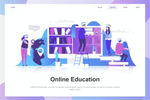 Banner image of Premium Online Education Flat Concept  Free Download