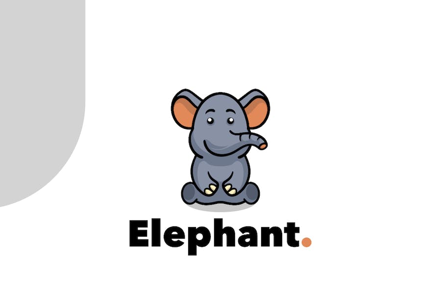 Premium Elephant Cartoon Logo  Free Download