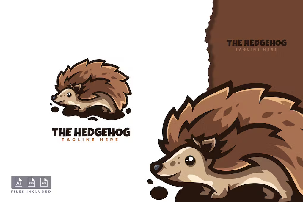 Premium The Hedgehog Mascot Logo Design  Free Download