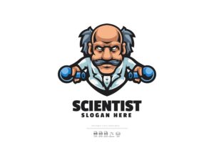 Banner image of Premium Scientist Mascot Logo  Free Download