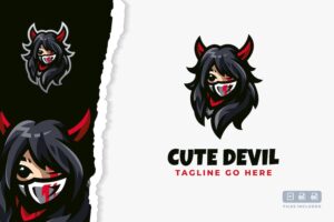Banner image of Premium Cute Devil Logo Template  Free Download